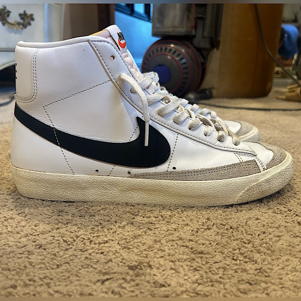 Nike White and Black Classic High-Top Sneakers